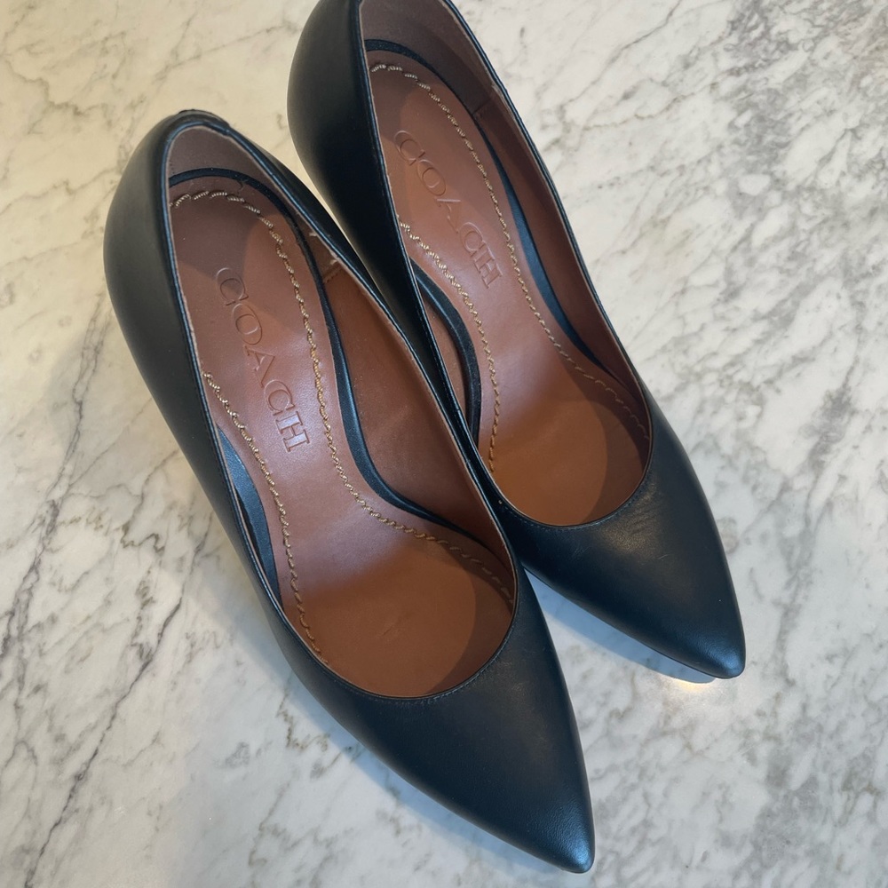 Coach black leather pumps size 5